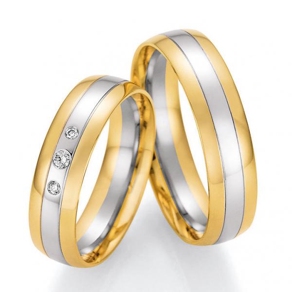 Trauringe Weiss-Gelbgold von Ruesch 66/46170-055